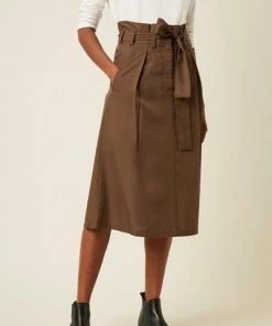 Great Plains Dark Olive Beau Belt Midi Skirt