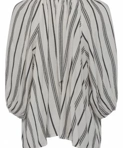 Great Plains Fem Stripe Blouse In Milk And Black