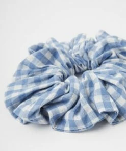 Great Plains Gingham Scrunchie - Riviera Blue Gingham