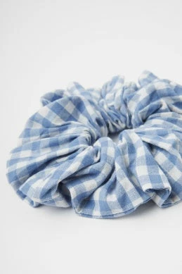 Great Plains Gingham Scrunchie - Riviera Blue Gingham 3 Great Plains Gingham Scrunchie - Riviera Blue Gingham
