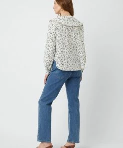 Great Plains Micro Floral Blouse In Cream Combo