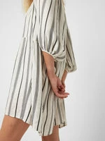 Great Plains Fem Striped Dress - Milk / Black