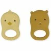 Konges Slojd 2 Pack Teethers - Chicken/Bear