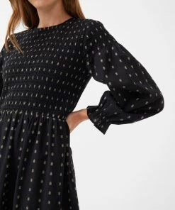 Great Plains Ella Embroidered Dress In Black