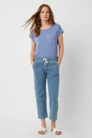 Great Plains Core Jersey Round-Neck Short-Sleeved Top - Riviera Blue