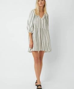 Great Plains Stripe Dress In Milk & Black 11 Great Plains Stripe Dress In Milk & Black
