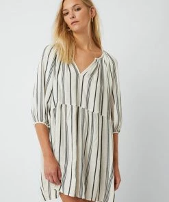 Great Plains Stripe Dress In Milk & Black 9 Great Plains Stripe Dress In Milk & Black