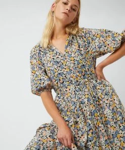 Great Plains Fiji Bloom Midi Dress In Tidal Blue Multi