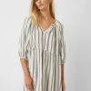 Great Plains Fem Striped Dress - Milk / Black