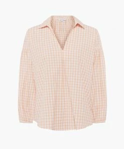 Great Plains Gingham Popover Shirt In Clay & Milk
