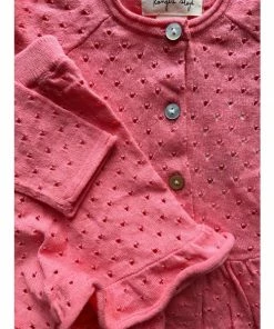 Konges Slojd : Cypres Frill Cardigan - Strawberry Pink
