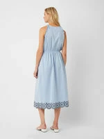 Great Plains Oxford Embroidered Sleevless Dress - Chambray Blue