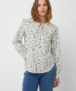 Great Plains Micro Floral Blouse In Cream Combo