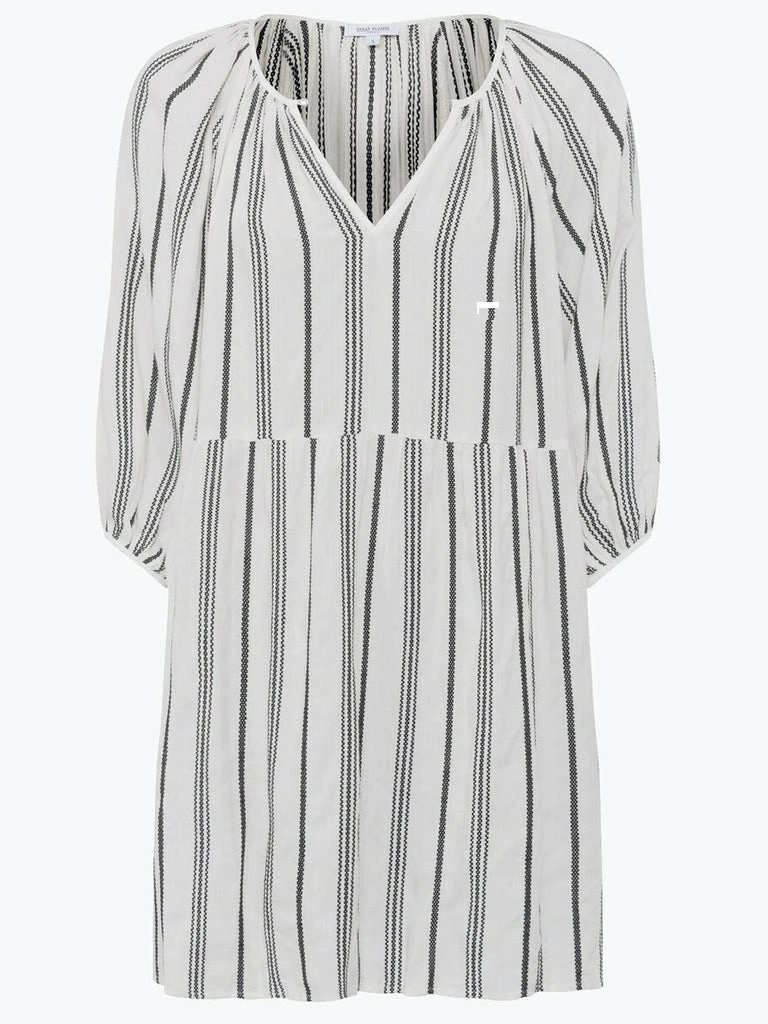 Great Plains Stripe Dress In Milk & Black 6 Great Plains Stripe Dress In Milk & Black