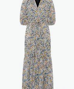 Great Plains Fiji Bloom Midi Dress In Tidal Blue Multi