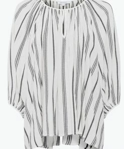 Great Plains Stripe Blouse In Milk & Black