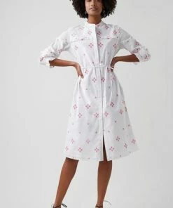 Great Plains Chintz Cotton Dress Milk Pop Pink