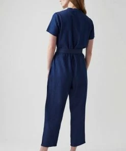 Great Plains Chambray Button Front Jumpsuit Denim