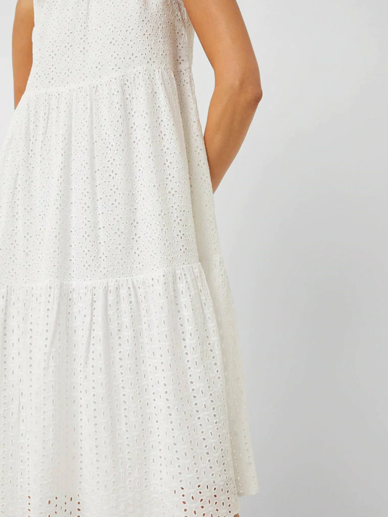 Great Plains Summer Broderie Dress In White 4 Great Plains Summer Broderie Dress In White