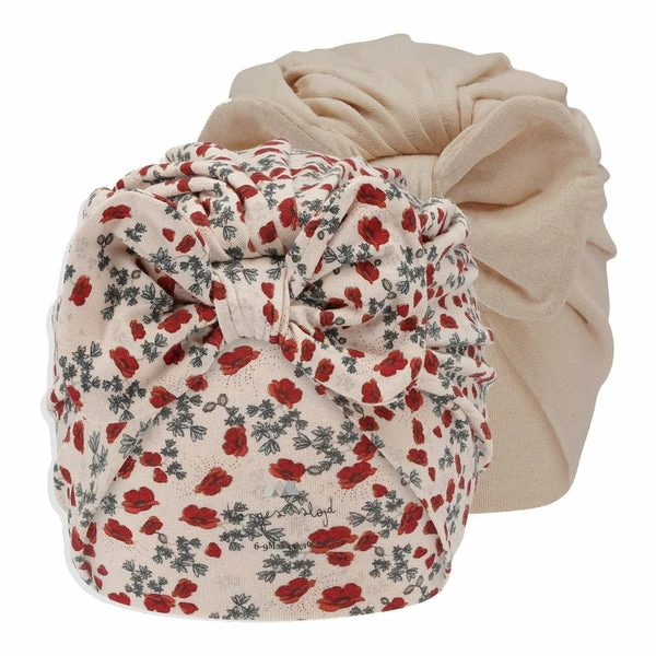 Konges Slojd 2 Pack Bambi Bonnet - Poppy/Brazilian Sand 3 Konges Slojd 2 Pack Bambi Bonnet - Poppy/Brazilian Sand