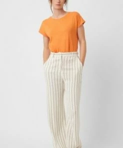 Great Plains Linen Blend Button-Back Top - Seville Orange