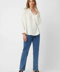 Great Plains Summer Texture Blouse In Milk