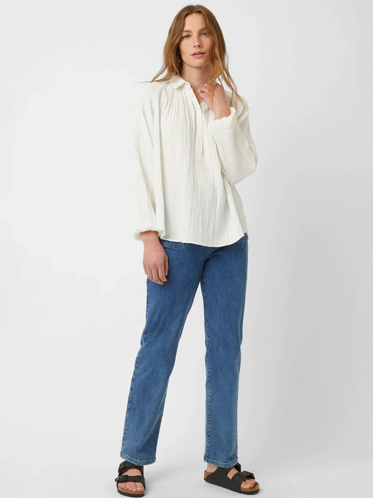 Great Plains Summer Texture Blouse In Milk 4 Great Plains Summer Texture Blouse In Milk