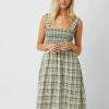 Great Plains Summer Check Dress In Black & Cream