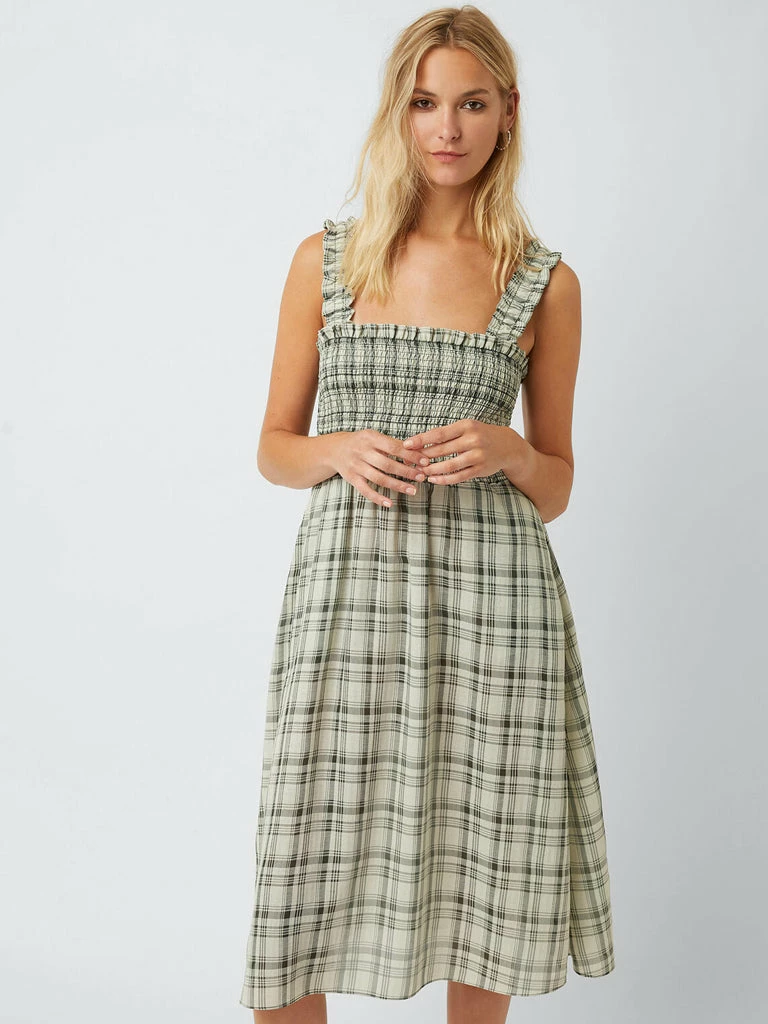 Great Plains Summer Check Dress In Black & Cream 3 Great Plains Summer Check Dress In Black & Cream