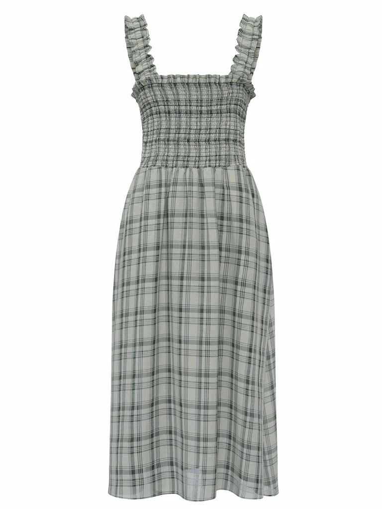 Great Plains Summer Check Dress In Black & Cream 6 Great Plains Summer Check Dress In Black & Cream