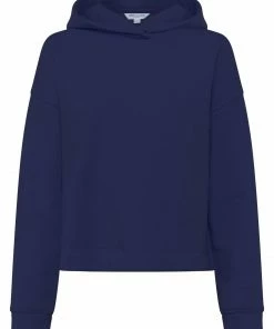 Great Plains Soft Sweat Hooded Top In Dark Navy