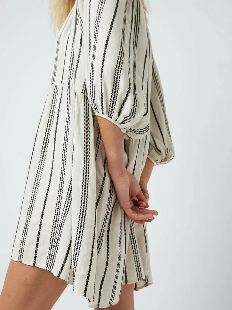 Great Plains Stripe Dress In Milk & Black 3 Great Plains Stripe Dress In Milk & Black