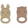 Konges Slojd 2 Pack Teethers - Rabbit/Bear