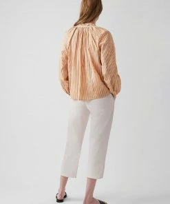 Great Plains Tia Stripe Blouse In Burnt Spice Milk