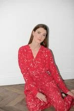 Great Plains Galaxies Print Wrap Jumpsuit Red