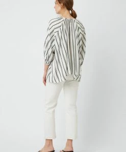 Great Plains Stripe Blouse In Milk & Black
