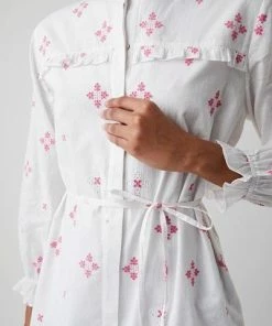 Great Plains Chintz Cotton Dress Milk Pop Pink