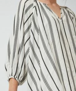 Great Plains Stripe Blouse In Milk & Black