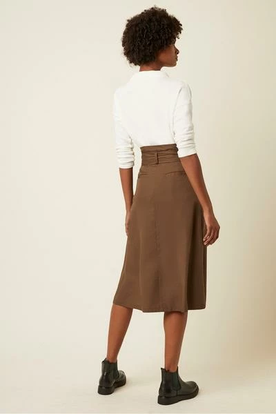 Great Plains Dark Olive Beau Belt Midi Skirt 5 Great Plains Dark Olive Beau Belt Midi Skirt