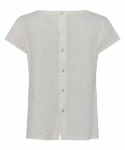 Great Plains Linen Blend Button-Back Top - Milk