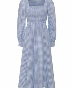 Great Plains Classic Gingham Dress In Riviera Blue