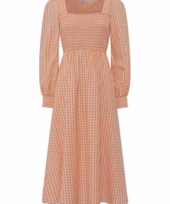 Great Plains Laura Gingham Dress - Coral