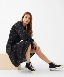 Great Plains Ella Embroidered Dress In Black